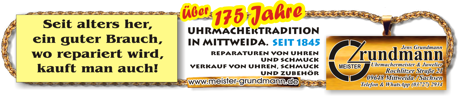 175 Jahre Uhrmachertradition in Mittweida